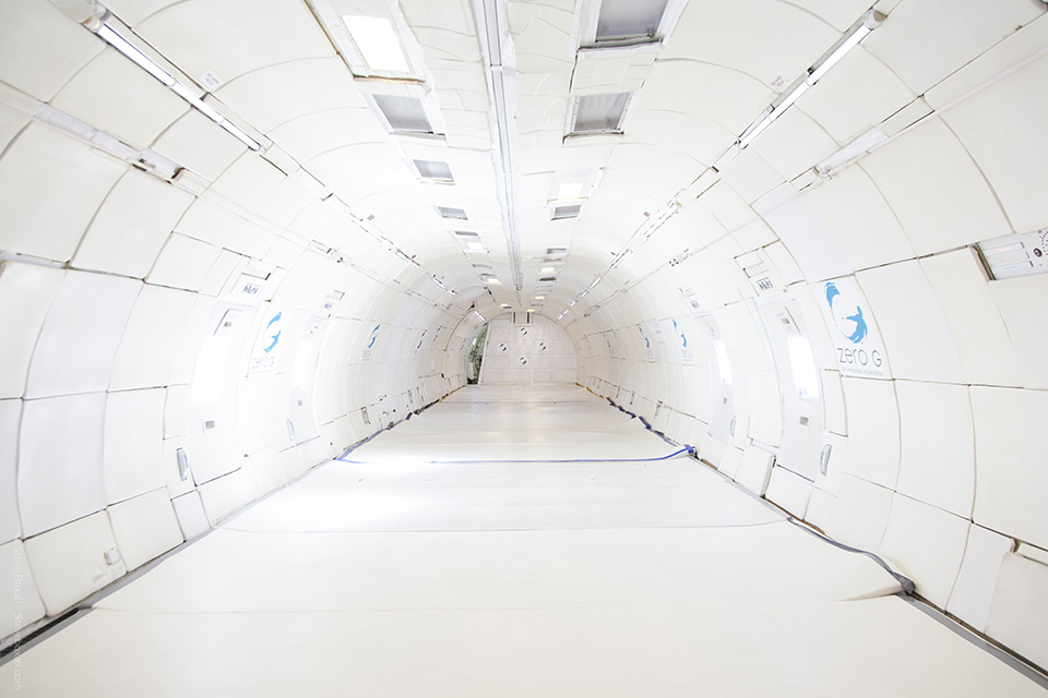 Padded interior of a 727 aircraft