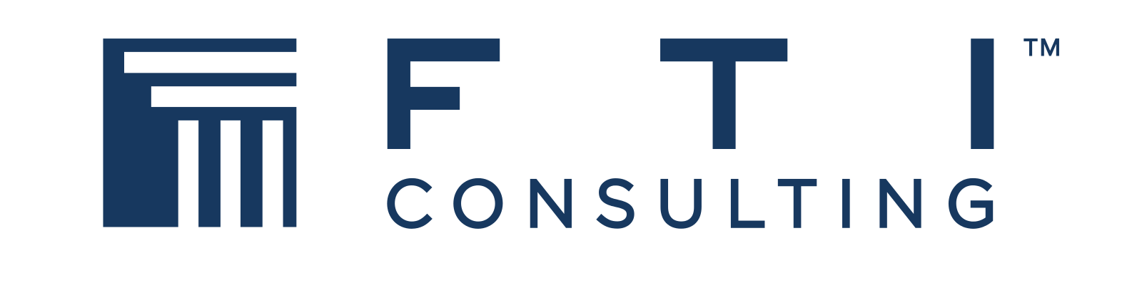 FTI Logo with the letters FTI above the word consulting next to an icon of an architecture column